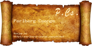 Perlberg Csenge névjegykártya